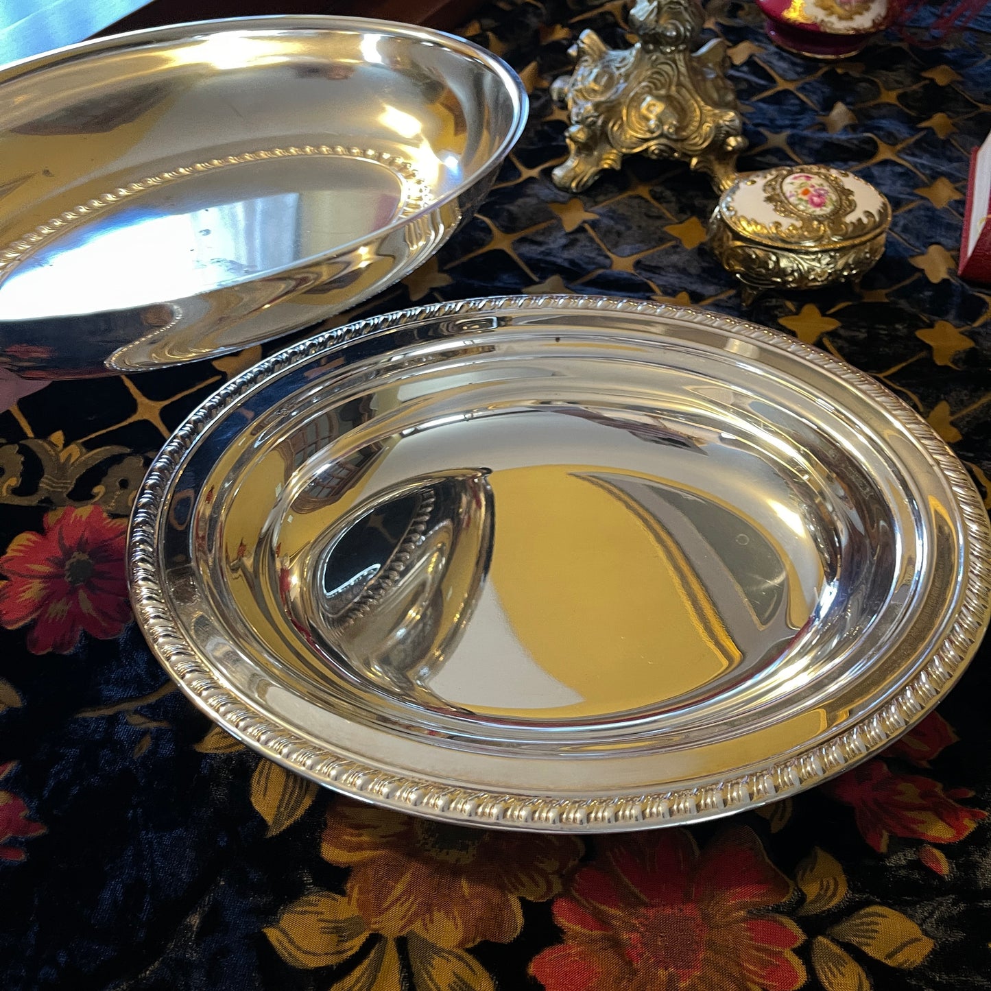 vintage silver plated serving platter