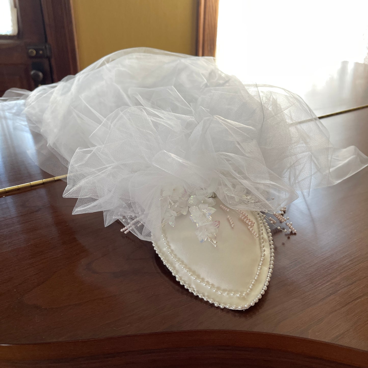 Vintage 80's wedding veil