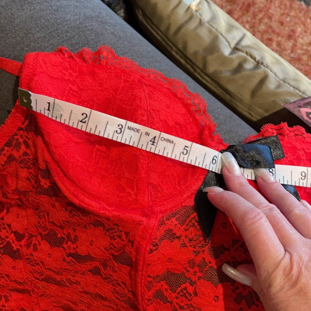 Red garter corset