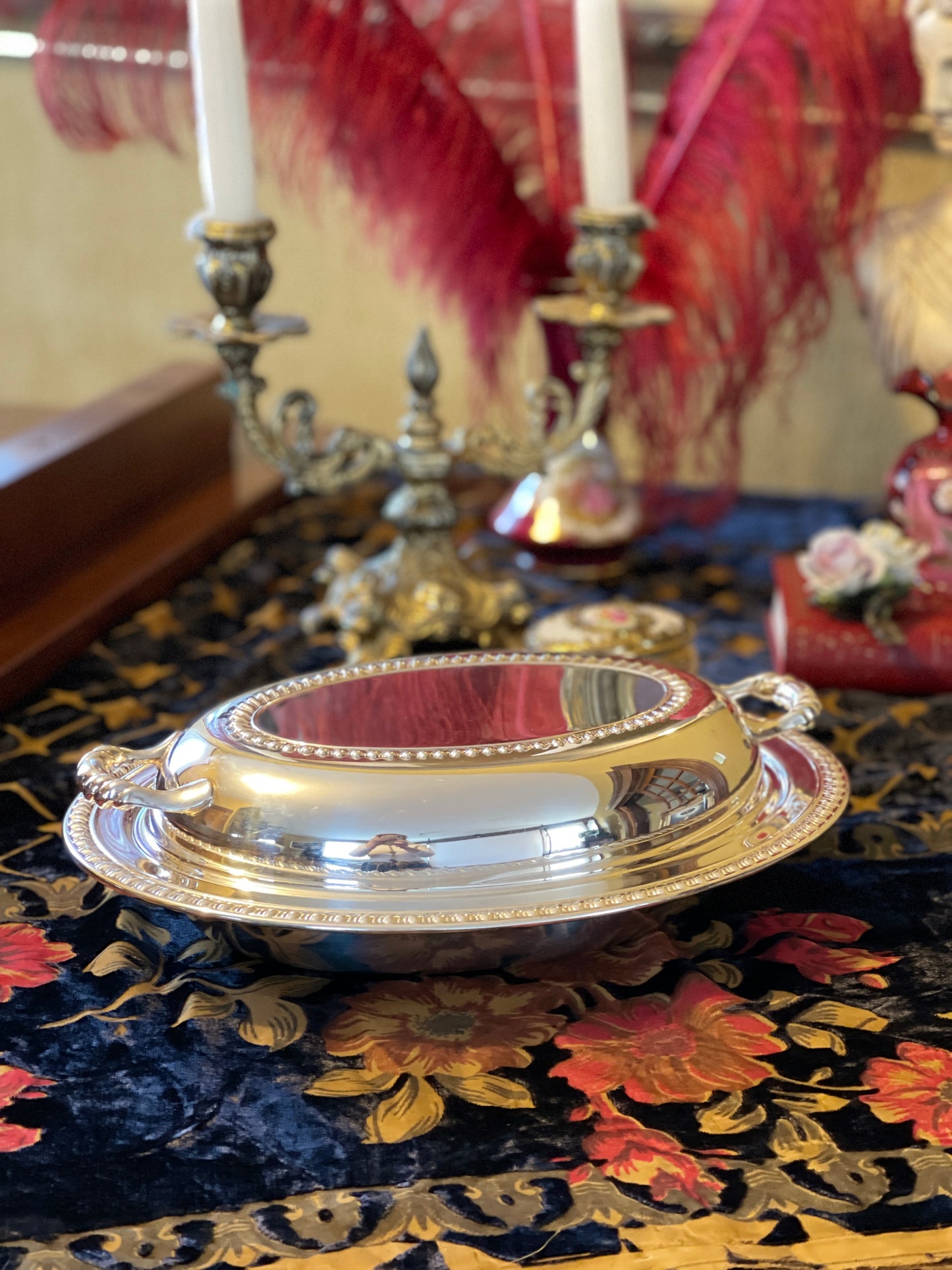 vintage silver plated serving platter