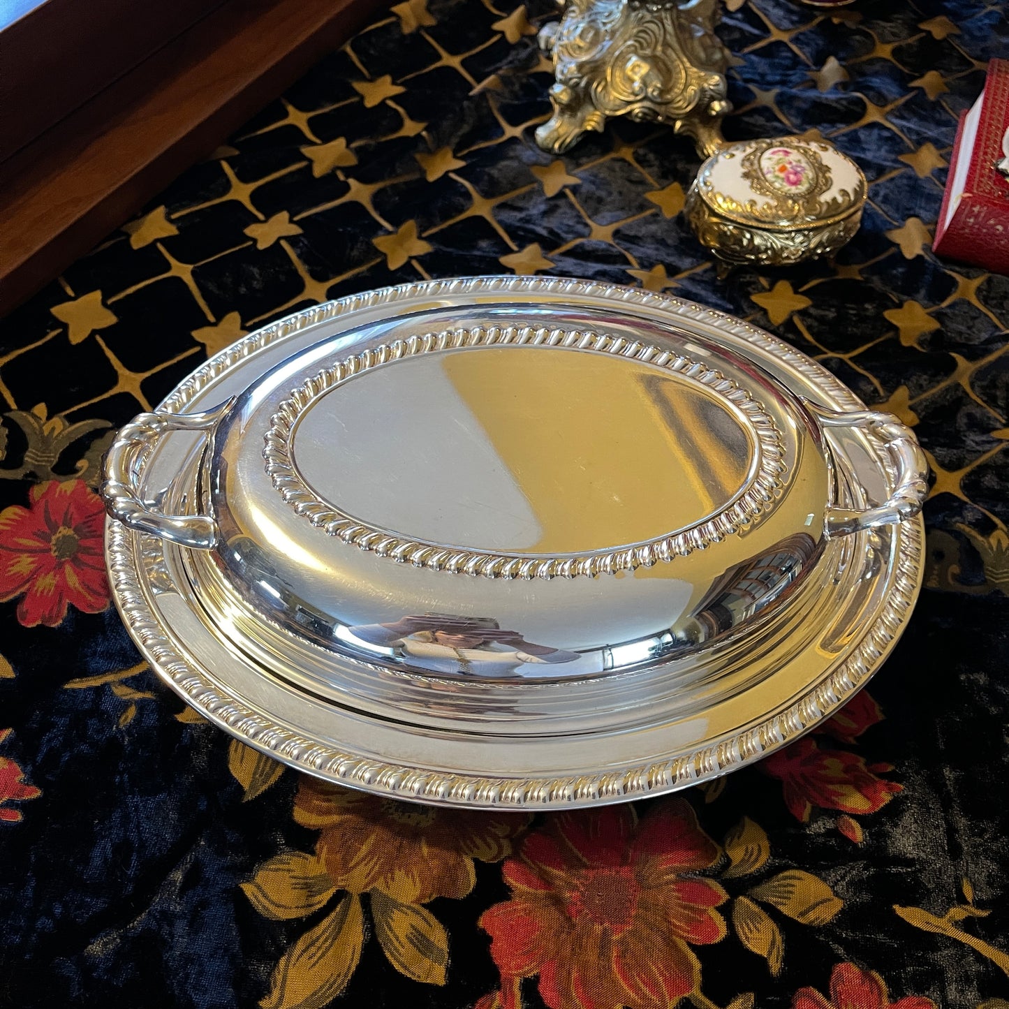 vintage silver plated serving platter