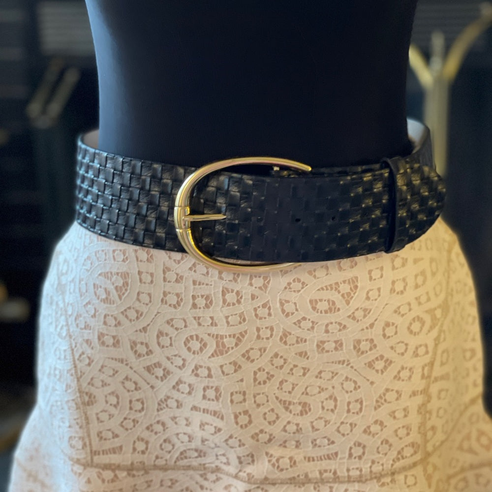 Wide leather belt L/XL